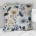 Designart "Nordic Yellow Blue Garden Dreams III" Floral Printed Throw Pillow