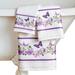 Lavender Floral Butterfly Garland Bathroom Towel Set - 9.000 x 6.250 x 2.500