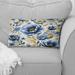 Designart "Vintage Blue And Beige Floral Pattern I" Floral Printed Throw Pillow