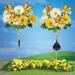 Solar Powered Daisy and Butterfly Stakes - Set of 2 - 28 x 28 x 8