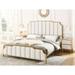 Queen Size Bed Frame,Upholstered Platform Bed & High headboard with Wood Slat Support,No Box Spring Needed,Easy Assembly