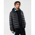 Men's BOSS Green J Thor Mens Water-Repellent Puffer Jacket With Branded Trims - Black - Size: 42/Regular