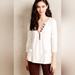 Anthropologie Tops | Anthropologie Little Yellow Button Large Boho Embroidered Long Sleeve Top | Color: Brown/Cream | Size: L