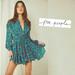 Free People Dresses | Free People Anthropologie Small Mini Long Sleeve Flower Fields Emerald Dress | Color: Green/Pink | Size: S