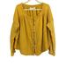 Free People Tops | Free People We The Free Marigold Gauze Button Front Long Sleeve Shirt - Size Xs | Color: Yellow | Size: Xs