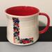 Anthropologie Kitchen | Anthropologie Nathalie Lete Initial L Mug, 3.5", White With Colorful Flower | Color: Cream/Red | Size: 14 Oz