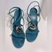 Gucci Shoes | Gucci Sandals. Size 36 In Teal | Color: Blue | Size: 6