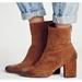 Free People Shoes | Free People Cecile Camel Suede Ankle Booties Boots Block Heel Back Zip Size:39 E | Color: Tan | Size: 8.5 Us - 39 Eu