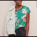 Anthropologie Tops | Anthropologie Postmark Yardley Green Floral Short Sleeve Top Sz S | Color: Green/White | Size: S