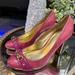 Coach Shoes | Coach Desaree Pink Leather Horse Bit Heels Pumps Shoes 7.5 | Color: Pink | Size: 7.5