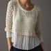 Anthropologie Sweaters | Anthropologie Maeve Layered Pleated Sweater In Ivory Size Medium Nwot | Color: Cream/White | Size: M