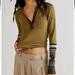 Free People Tops | Free People We The Free Mikah Layering Cuff Thermal Top Size Xs In Army Combo | Color: Green | Size: Xs