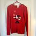 Disney Sweaters | Disney Store Vintage Red Cable-Knit Minnie Mouse Snowflake Sweater, Size Large | Color: Red | Size: L