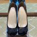 Kate Spade Shoes | Kate Spade Black Ny Dale Bow Embellished Patent Leather Block Heel Size 7.5 | Color: Black | Size: 7.5