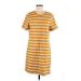 Banana Republic Factory Store Casual Dress - Shift Crew Neck Short sleeves: Orange Print Dresses - Women's Size Medium