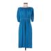 Suzi Chin for Maggy Boutique Cocktail Dress High Neck 3/4 sleeves: Blue Print Dresses - Women's Size 8