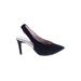 Heels: Slingback Stilleto Minimalist Blue Solid Shoes - Women's Size 38.5 - Pointed Toe