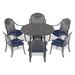 MIRROR FLY Round Outdoor Dining Set w/ Random Color Cushions Metal in Black | 47.24 W x 47.24 D in | Wayfair CW6012RC6P1114