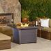 Latitude Run® Rouzer 10" H x 44" W Propane Outdoor Fire Pit Table w/ Lid Aluminum in Brown | 10 H x 44 W x 44 D in | Wayfair