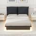 Latitude Run® Upholstered Platform Bed w/ Sensor Light & Ergonomic Design Backrests Upholstered in Black | 41.6 H x 62.3 W x 80 D in | Wayfair
