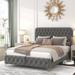 Mercer41 Verka Platform Bed Upholstered/Velvet/Metal in Gray | 44.2 H x 55 W x 78.3 D in | Wayfair A8F282342A3A430E8EFDADDD7B9A05AB