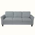 Red Barrel Studio® Sravya 76" Linen Round Arm Sofa Linen in Gray | 33 H x 76 W x 29 D in | Wayfair 0F6E8360D0D44E0594542CBF02A82AE6