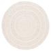 White 48 x 48 x 0.25 in Indoor Area Rug - Dakota Fields Round Cleighton Solid Color Hand Flatweave Jute/Sisal Area Rug in Ivory Jute & Sisal | Wayfair