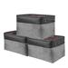 Latitude Run® Set of 3 Collapsible Storage Basket Bins - Charcoal Gray in Gray/Black | 9.02 H x 10 W x 15 D in | Wayfair