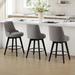 Red Barrel Studio® Malaury 26" Tufted Swivel Counter Stool Wood/Upholstered in Gray | 37.8 H x 19.7 W x 21.6 D in | Wayfair