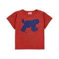 Bobo Choses - T-Shirt Big Cat In Burgundy Red, Gr.98/104