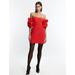 Women's Bryony Off-The-Shoulder Mini Dress in Rosso / 10 | BCBGMAXAZRIA