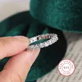 Bague en argent regardé 925 pour femme diamant complet exquis bijoux de fête de haute qualité