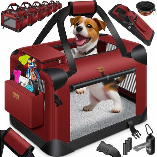 Hundebox Hundetransportbox faltbar Inkl.Hundenapf Transporttasche Hundetasche Transportbox für