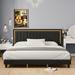 Velvet Upholstered Platform Bed with Adjustable Headboard