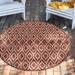 Rugs.com Jill Zarin Outdoor Collection Rug â€“ 6 7 Round Rust Red Flatweave Rug Perfect For Kitchens Dining Rooms