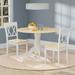 3-Piece Dining Set, 42" Round Drop-Leaf Table and Double X-Back Chairs