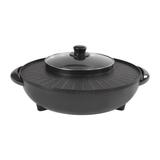 Circular Electric Hotpot Grill Combo Indoor BBQ - Black