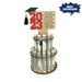 2023 Graduation Cake Money Holder 10 & 15 Hole Money Rack Display Wooden Double-Layer Graduation Savings Money Rack Graduation DIY Cake Cash Holders Creative Graduation Party Gifts(Red)