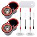 360Â° Spin Mop and Bucket with Wringer Set and 3 Microfiber Mop Refills Stainless Steel 61 Extended Handle Spinning Mop Bucket System for Floor Cleaning