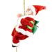 Xmas Climbing Santa Claus Doll Musical Electric Santa Plush Doll Santa Climbing Bead String with Santa Claus Doll Christmas Gift