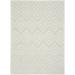6 X 9 Ivory And White Argyle Indoor Outdoor Area Rug
