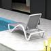 5 Adjustable Aluminum Textilene Outdoor Chaise Lounge Chair in Brown Set 1 - N/A