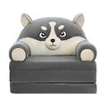 Plush Foldable Kids Sofa Backrest Armchair 2 In 1 Foldable Children Sofa Cute Cartoon Lazy Sofa Children Flip Open Sofa Bed for Living Room Bedroom Without Liner Filler