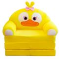 Plush Foldable Kids Sofa Backrest Armchair 2 In 1 Foldable Children Sofa Cute Cartoon Lazy Sofa Children Flip Open Sofa Bed for Living Room Bedroom Without Liner Filler