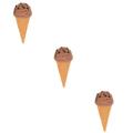 3 Pack Simulation Ice Cream Toys PVC Fake Ice Cream Treats Ice Cream Playset Photo Prop Child