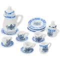 1 Set of Doll House Ceramic Miniature Teapot Set Miniature Porcelain Tea Cup Set