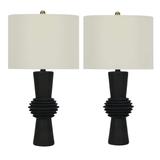 Pair of 25.5" Contemporary Totem Table Lamp & Decorator Shade - 25.5