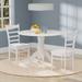 3-Piece Dining Set, 42" Round Drop-Leaf Table and Slat Back Chairs