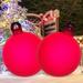 2 Pcs 24 inch Light up Large PVC Inflatable Christmas Decorated Ball Ornaments Giant Inflatable Outside Christmas Decorations Xmas Blow Ball Decorations(Solid Red)