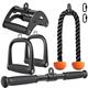 BeneLabel Triceps LAT Pulldown Attachments Home Gym Workout Accessories with Non-Slip Soft Rubber Grip Cable Machine Attachments Triceps Rope Double D Row Handle Pull Down Bar Straight Bar Exercise